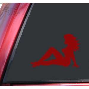 Truckers Mudflap Girl Vinyl Decal Sticker   Dark Red 