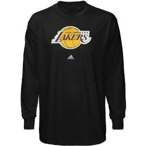  adidas Los Angeles Lakers Black Primary Logo Long Sleeve T 