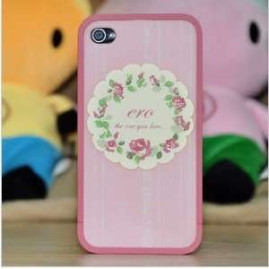   TPU Cover for iPhone 4 & 4S,pink flower Cell Phones & Accessories