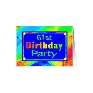    61st Birthday Party Invitations Bright Lights Card: Toys & Games