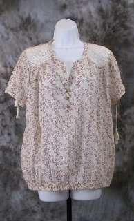 VAC Nine West Vintage Womens Tunic Shirt Boho Top Small  