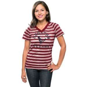   Texans Womens Retro Sport Burn Out Stripe T Shirt: Sports & Outdoors