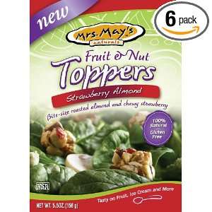 Mrs. Mays Fruit and Nut Toppers, Strawberry Almond, 4 Ounce (Pack of 6 