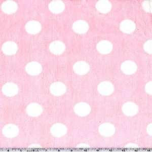  60 Wide Minky Jumbo Dot Baby Pink Fabric By The Yard 