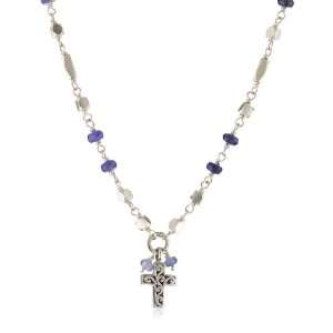   by Lois Hill Sapphire and Ruby Cross Charm Necklace Jewelry