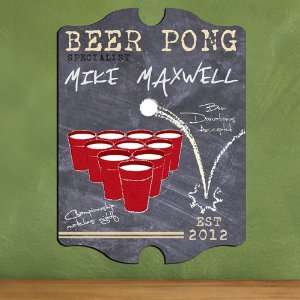  Vintage Personalized Beer Pong Specialist Pub Sign 