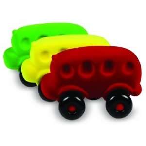   Rubbabu Microvehicles Yellow School Bus   1 bus 3 inches: Toys & Games