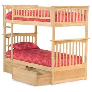  Columbia Twin Bunk Bed with Flat Panel Underbed Storage by 