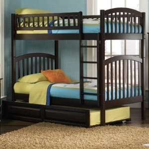  Richmond Twin Bunk Bed with Raised Panel Underbed Storage 