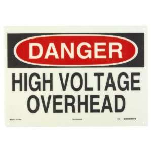   Hazard Sign, Header Danger, Legend High Voltage Overhead 