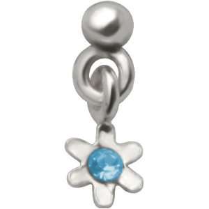   Tiny CZ Flower Dangle   925 Sterling Silver Nose Ring   Twist: Jewelry
