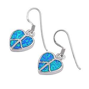   Free Sterling Silver Earrings Lab Opal Fish Wire Earring Jewelry