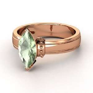   Charlemagne Ring, Marquise Green Amethyst 14K Rose Gold Ring Jewelry