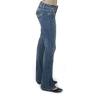 Rhinestone Back Flap Pocket Flare Jean  Zana Di Clothing Juniors Jeans 