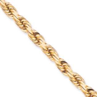   10mm Handmade Diamond cut Rope Chain Necklace   24 Inch   Barrel Clasp
