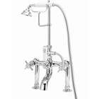   Clawfoot Handle Tub Shower Faucet Set with Hand Shower, Antique Brass