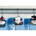 OTC Snowman Shower Curtain Hooks Snowmen Winter Snow Christmas Holiday