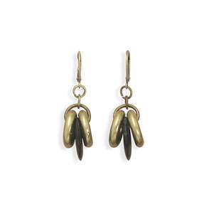   wood bead fashion earrings gold tone with wood bead fashion earrings