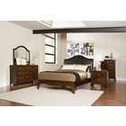   Brown Wood Finish Queen Arched Platform Bedroom Set with Storage