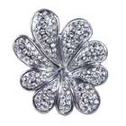 Trendbox Jewelry Gunmetal Black Crystal Flower Stretch Ring
