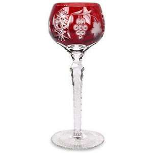 Crystal Clear Grape Cut Ruby Goblet:  Kitchen & Dining
