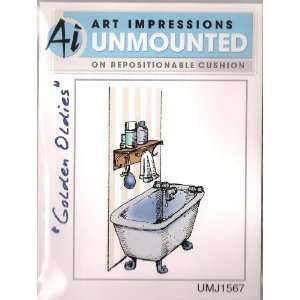 Bathroom Golden Oldies Rubber Stamp // Art Impressions 