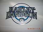harley davidson tank decal pair two silver and blue  
