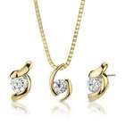   golden rhapsody sterling silver bridal jewelry earring pendant set
