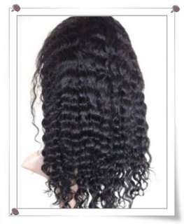 10 front lace wig human remy Indian hair #1 water wave  