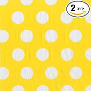 Ideal Home Range 3 Ply Paper Lunch Napkins, Buttercup Yellow with Big 