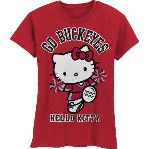  Buckeyes Hello Kitty Pom Pom Girls Crew Tee Shirt