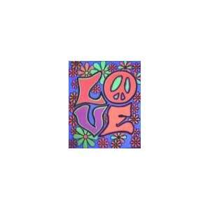  Love Hippie Blacklight Tapestry or Wall Hanging