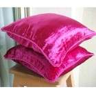   Covers   Fuchsia Pink Velvet Pillow Cover with Handmade Bead Border