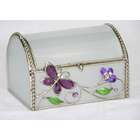   flowers trinket box enameled crystal butterfly flowers trinket box