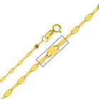   Gold 2mm Twisted Mirror Chain Necklace with Spring Ring Clasp   18