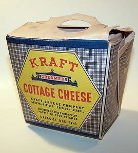 Rare Vintage Kraft Cottage Cheese Container Old Logo ~Excellent 
