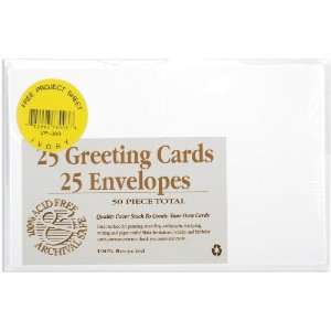  Greeting Cards With Envelopes 4x5 25 Sets/pkg   White 