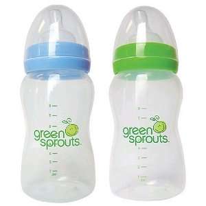   Green Sprouts 8 oz Feeding Bottle 2 Pack Blue and Green   BPA PVE FREE