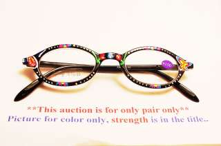 Oval Hand Painted Spring T. Reading Glasses 1.50 *R212  
