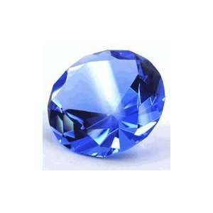  BLUE GLASS DIAMOND SHAPED PAPERWEIGHT 3.15 INCHES (80 MM 