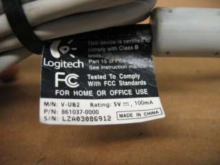 Logitech V UB2 Webcam USB 861037 0000  