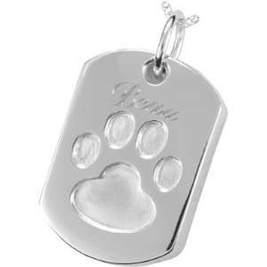  Paw Print Dog Tag Cremation jewelry: Pet Supplies