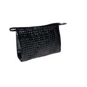  Kingsley Travel/Cosmetic Bag Croc Design, Black, Large 