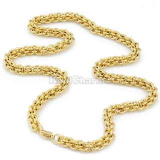 6MM MENS Similar Popcorn Style 24K Gold Plated Stainless Steel 
