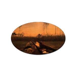  Landscape at Dusk By Vincent Van Gogh Oval Sticker 