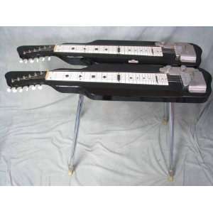   ELECTROMATIC DOUBLE NECK BLACK PEDAL STEEL Musical Instruments