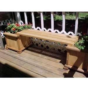  Wood Country Bench for Planters   Cedar Stain: Patio, Lawn 