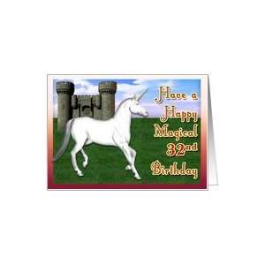  Magical 32nd Birthday, Unicorn Castle Card Toys & Games