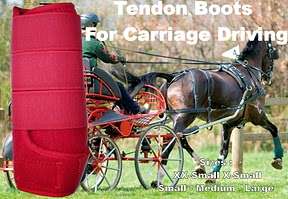 Horse Tendon Boots Red : Miniature To Horse Size Ideal For Carriage 
