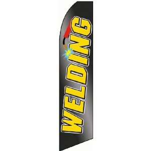   Black/Yellow Extra Wide Swooper Feather Business Flag: Office Products